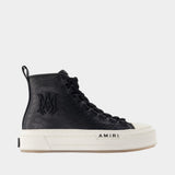 Python Ma Court Hi Sneakers - Amiri - Leather - Black