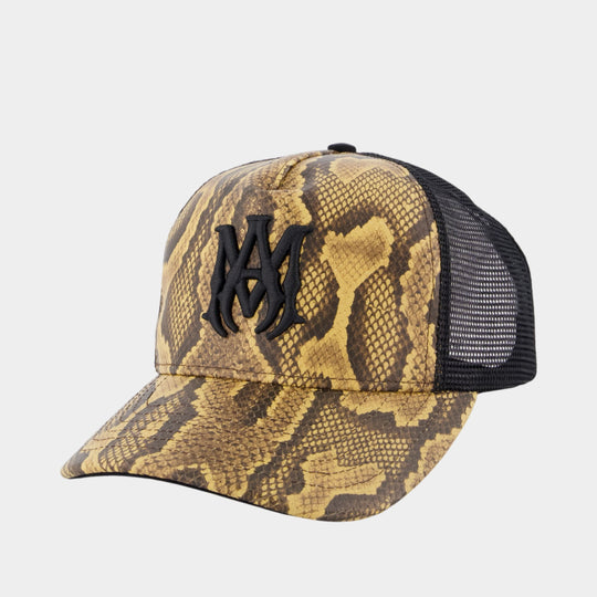 Python Ma Trucker Cap - Amiri - Leather - Brown