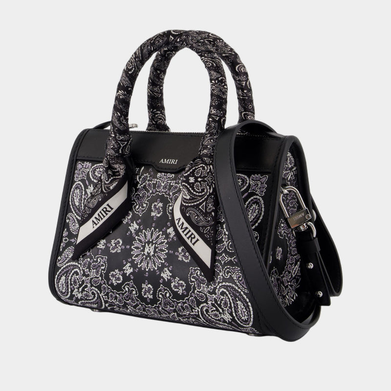 Bandana Micro Triangle Purse - Amiri - Leather - Black
