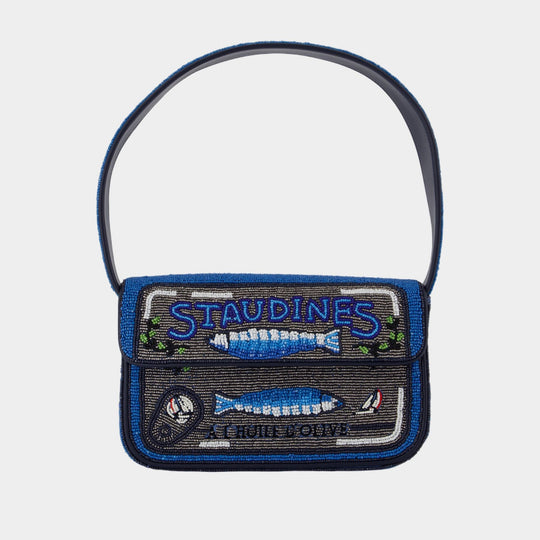 Tommy Beaded Shoulder Bag - Staud - Synthetic - Blue