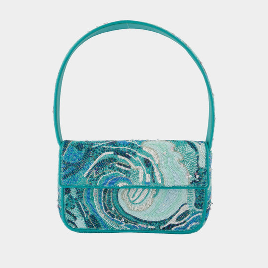 Tommy Beaded Shoulder Bag - Staud - Synthetic - Blue