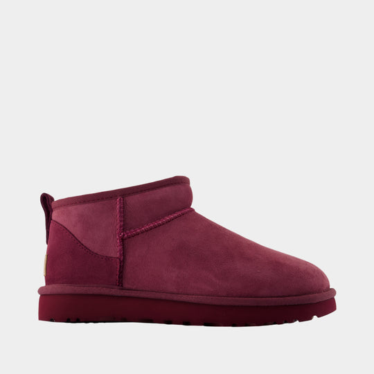 Classic Ultra Mini Ankle Boots - UGG - Leather - Purple