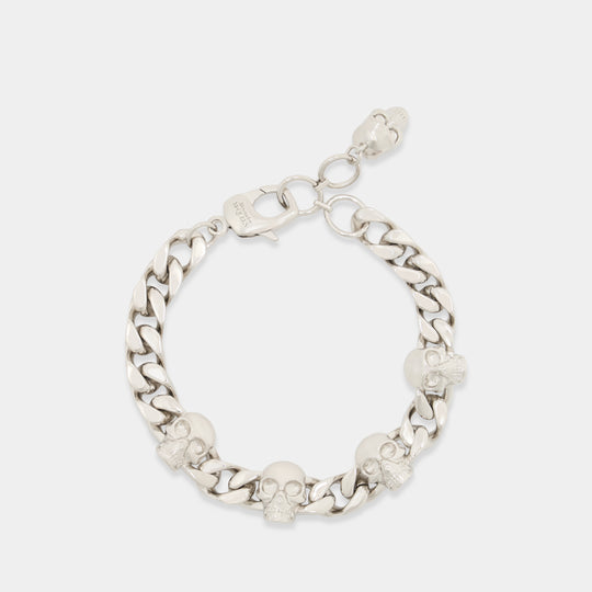 Skull Chain Bracelet - Alexander McQueen - Synthetic - Silver