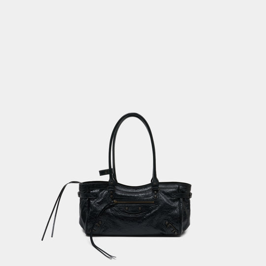 Le City East West Shoulder Bag - Balenciaga - Leather - Black