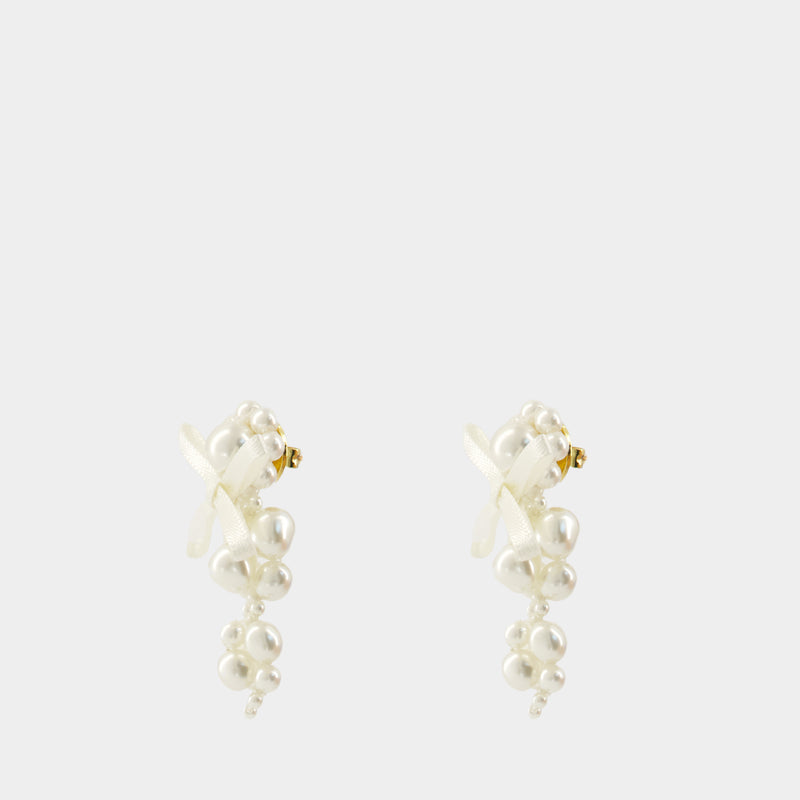 Petite Bow Earrings - Simone Rocha - Synthetic - White