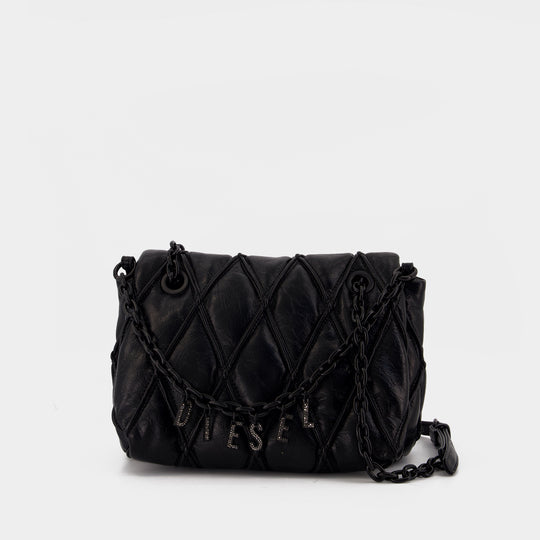 Charm-D Medium Shoulder Bag - DIESEL - Synthetic Leather - Black