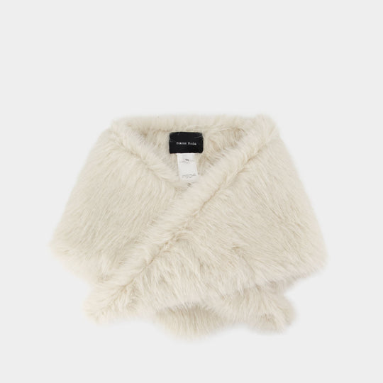 Neckerchief Scarf - Simone Rocha - Faux Fur - Beige