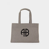 Lara Shopper Bag - ANINE BING - Cotton - Black/White