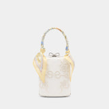 Floral Mini Bow Bag - SELF PORTRAIT - Linen - Ivory
