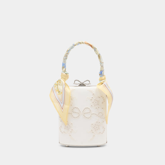Floral Mini Bow Bag - SELF PORTRAIT - Linen - Ivory