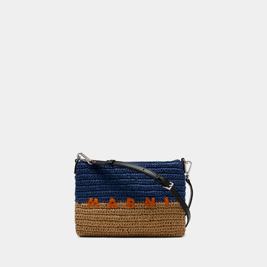Flat Purse - Marni - Raffia - Multicolor
