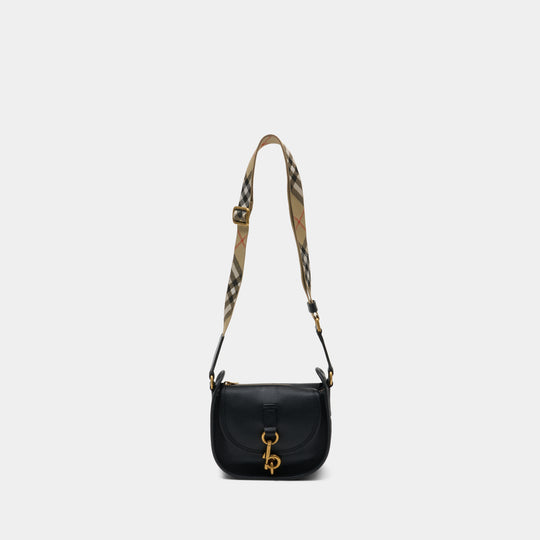 Ll Mini B Clip Messenger Crossbody - Burberry - Leather - Black