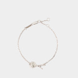 Hammered Ami De Coeur Thin Bracelet - AMI Paris - Metal - Silver