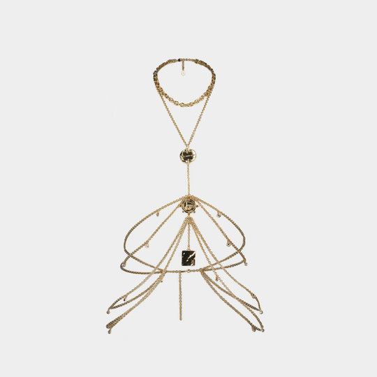 Medals Body Necklace - Rabanne - Brass - Gold