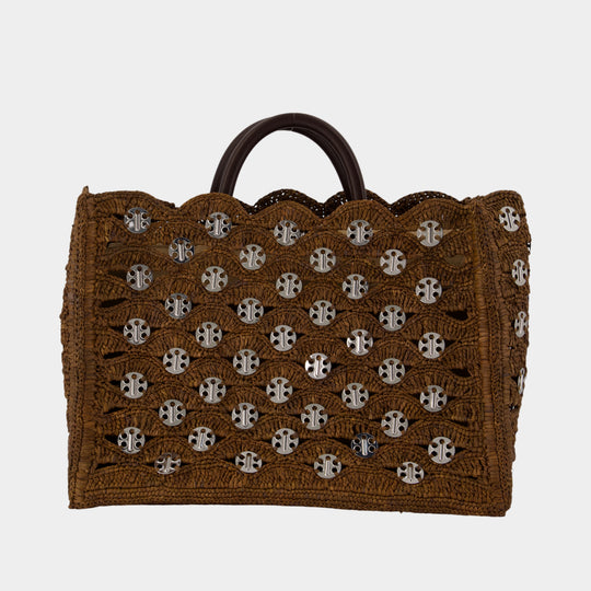Shopper Bag - Rabanne - Raffia - Brown