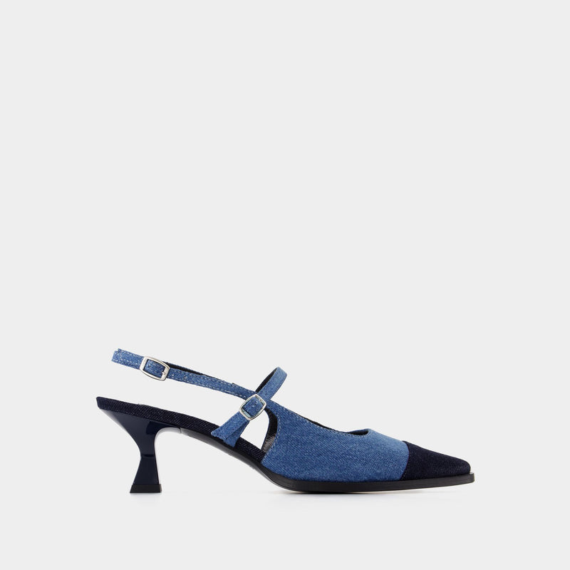 Cecile Pumps - Carel - Cotton - Blue