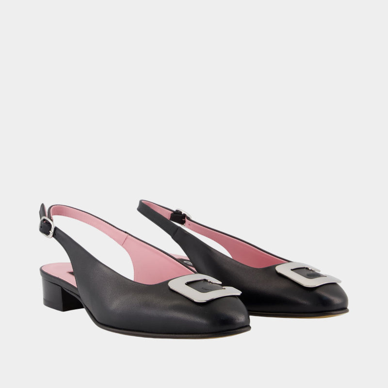 Coquelicot Flat Shoes - Carel - Leather - Black