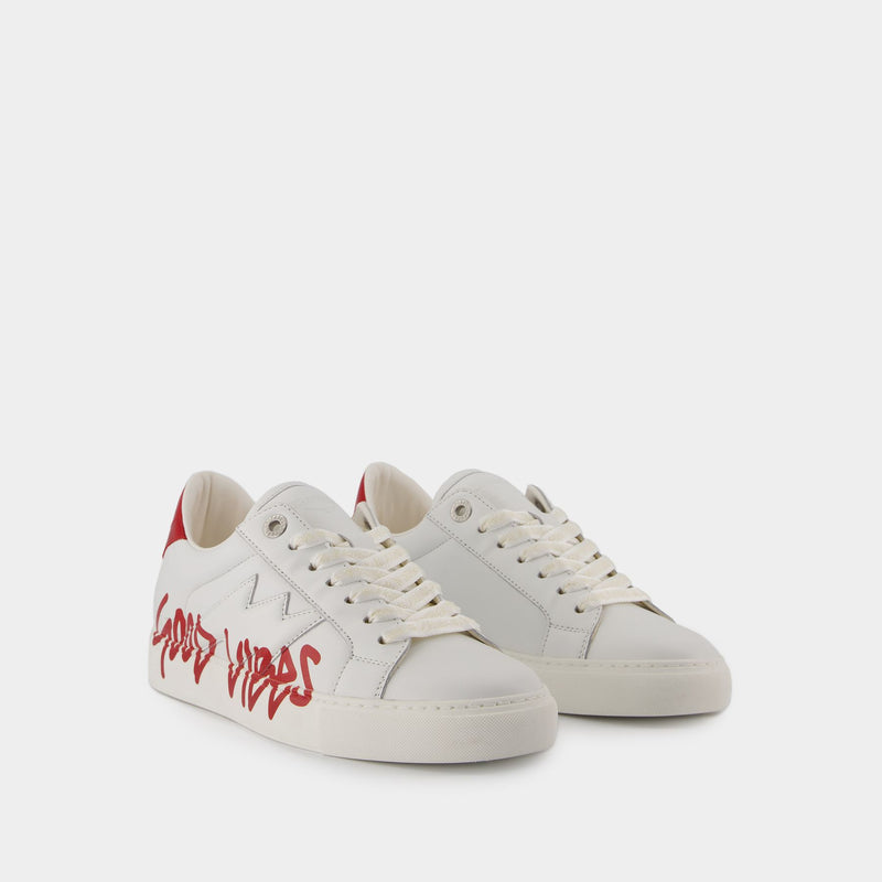 La Flash Good Vibes Sneakers - Zadig & Voltaire - Leather - White