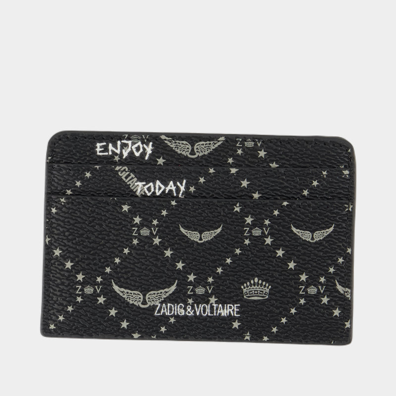 Zv Pass Monogrammed Card Case - Zadig & Voltaire - Synthetic - Black