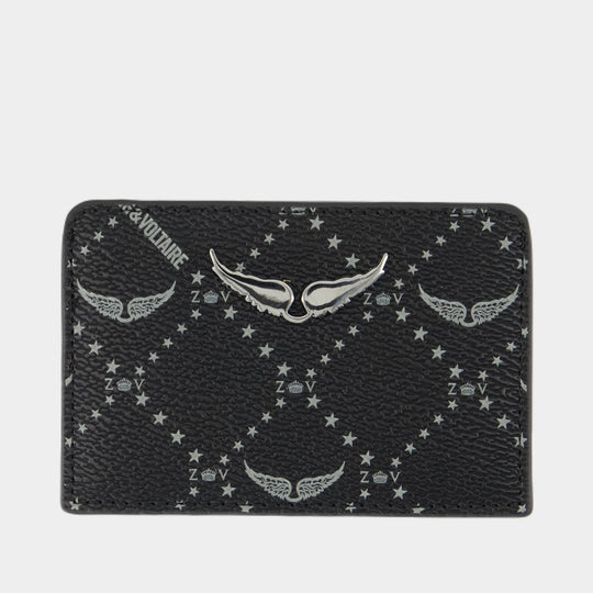 Zv Pass Monogrammed Card Case - Zadig & Voltaire - Synthetic - Black