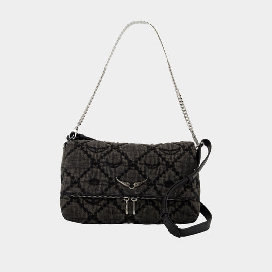 Rocky Ii Shoulder Bag - Zadig & Voltaire - Cotton - Dark Grey