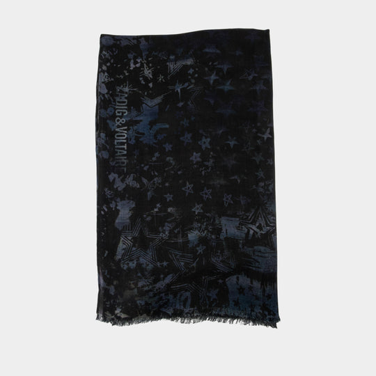 Judy Stars Scarf - Zadig & Voltaire - Wool - Dark Grey