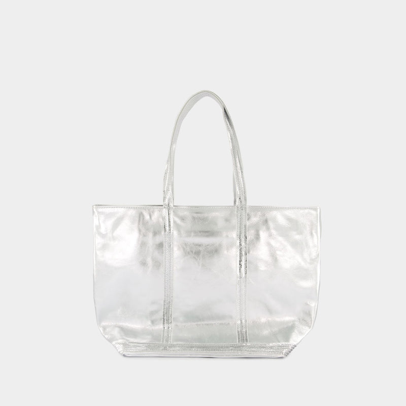 Cabas L Shopper Bag - Vanessa Bruno - Leather - Silver