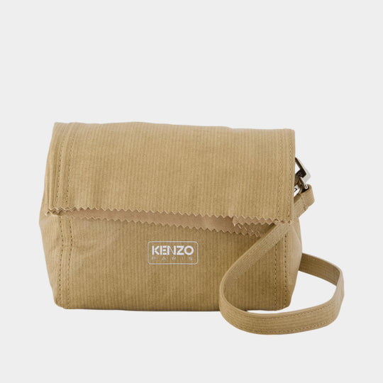 Pouch On Strap Wallet On Chain - Kenzo - Leather - Beige