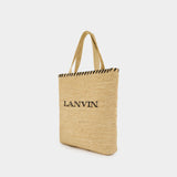 Shopper Bag - Lanvin - Wicker - Neutral