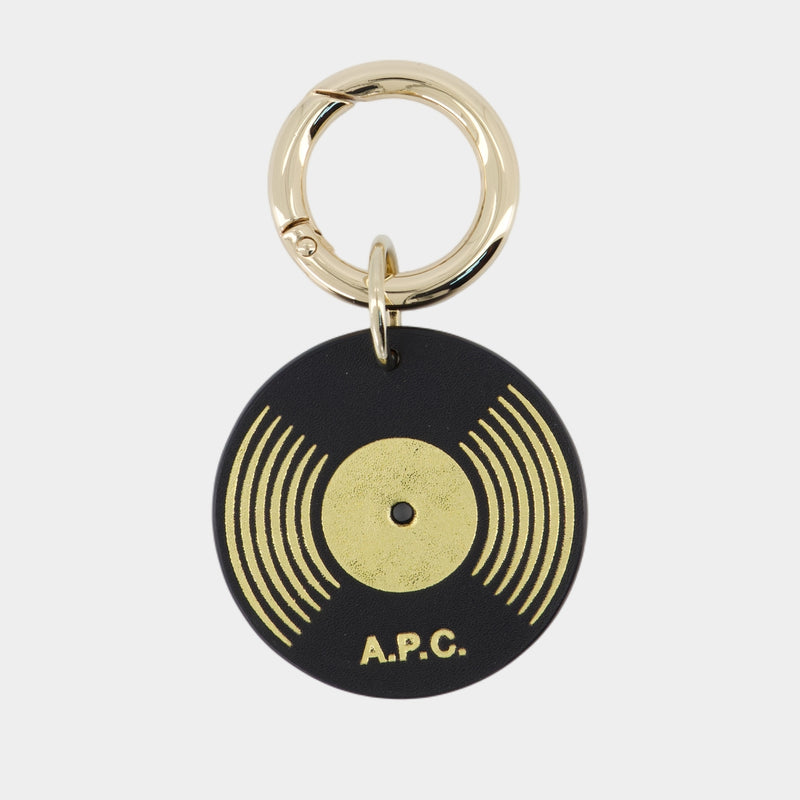 Vinyl Keychain - A.P.C. - Leather - Black