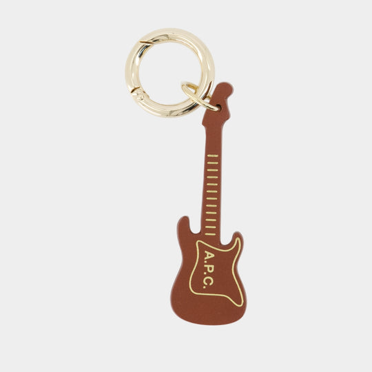 Guitare Keychain - A.P.C. - Leather - Brown