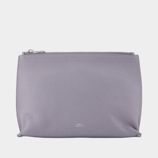 Neige Clou Toiletry Bag - A.P.C. - Leather - Purple