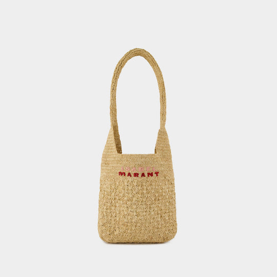 Praia Small Gc Shoulder Bag - Isabel Marant - Raffia - Beige
