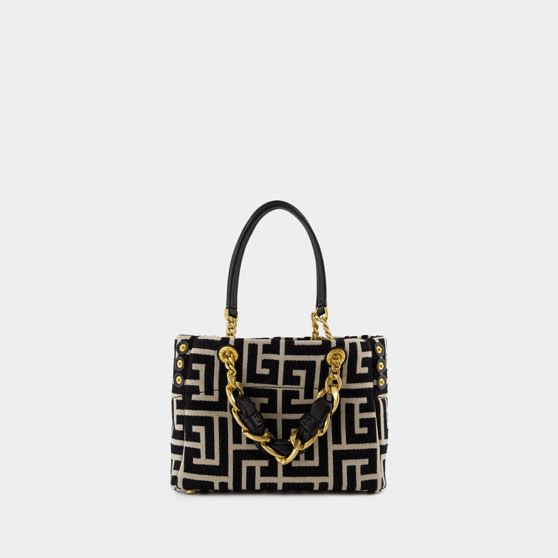 Small 1945 Soft Shopper Bag - Balmain - Cotton - Ivory/Black