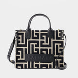 B-Army Small Shopper Bag - Balmain - Cotton - Ivory/Black