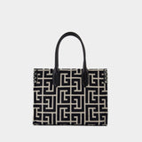 B-Army 36 Shopper Bag - Balmain - Cotton - Ivory/Black