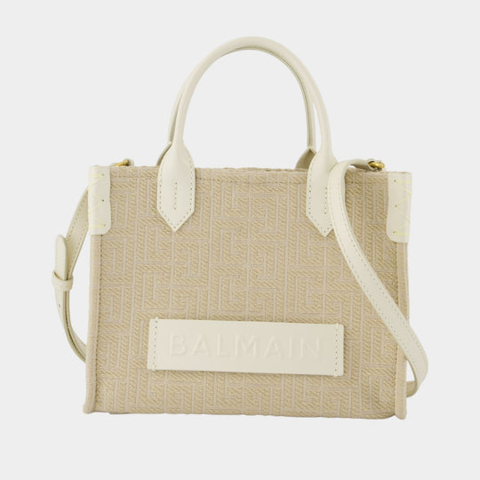 B-Army Shopper Bag - Balmain - Leather - Neutral