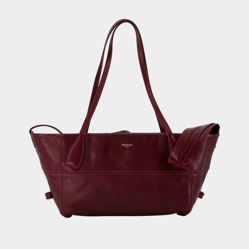 Track Zip Small Shoulder Bag - Balmain - Leather - Purple