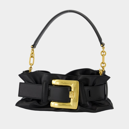 Anthem Mini Shoulder Bag - Balmain - Leather - Black
