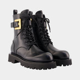 Ranger Anthem Ankle Boots - Balmain - Leather - Black