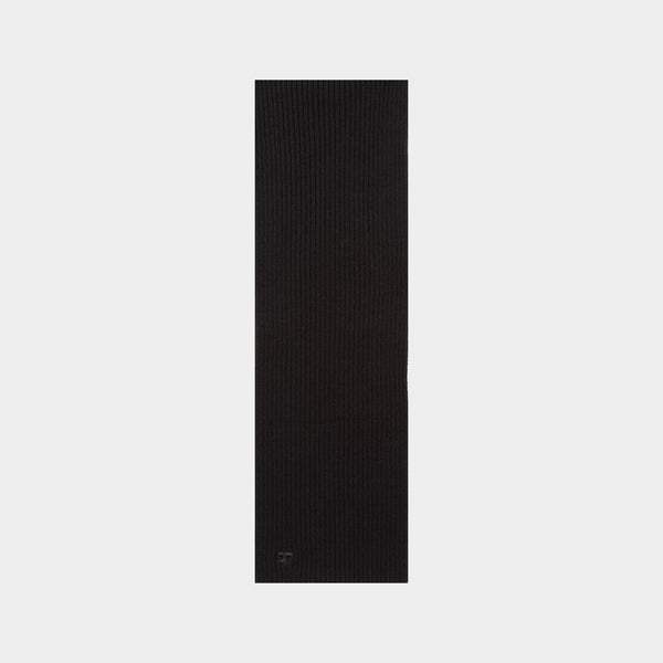 Ac Ribbed Scarf - Courreges - Wool - Black
