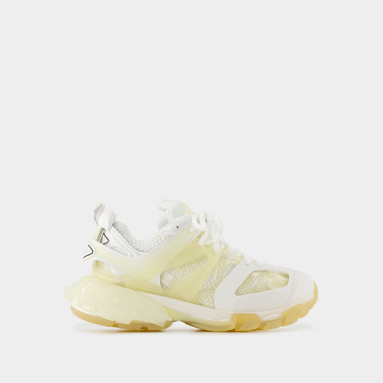 Track Clear Sole Sneakers in White Cream