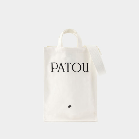 Vertical Shopper Bag - PATOU - Cotton - White