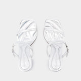 Seal Heeled Sandals - Alexander McQueen - Leather - Silver