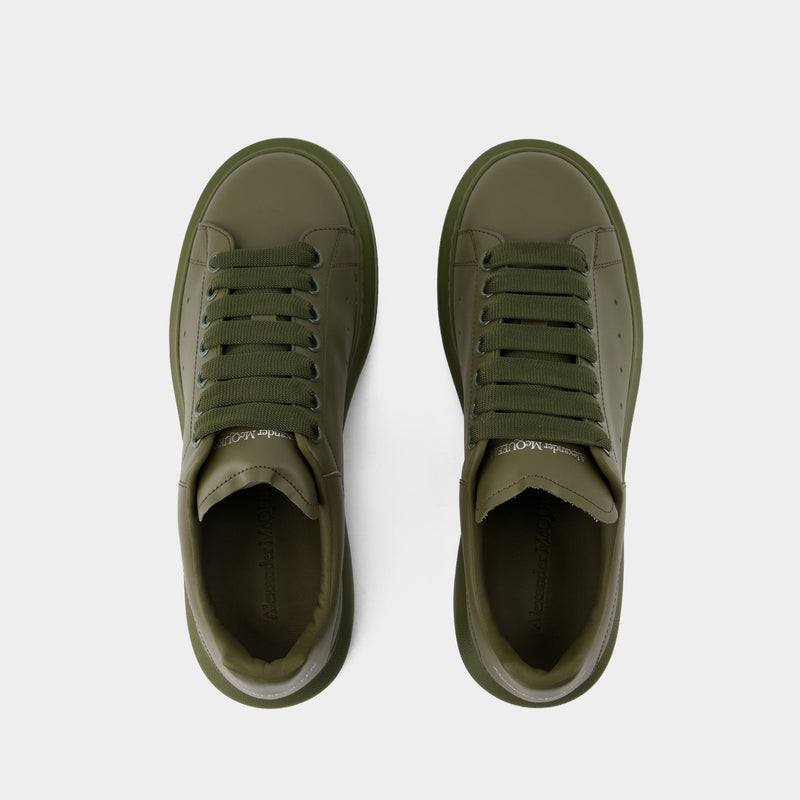 Oversized Sneakers - Alexander McQueen - Leather - Khaki