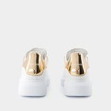 Oversized Sneakers - Alexander McQueen - Leather - White/Bronze