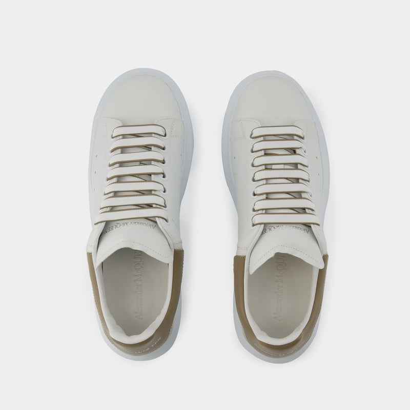 Oversized Sneakers - Alexander McQueen - Leather - White/Beige