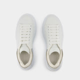 Oversized Sneakers - Alexander McQueen - Leather - White/Silver