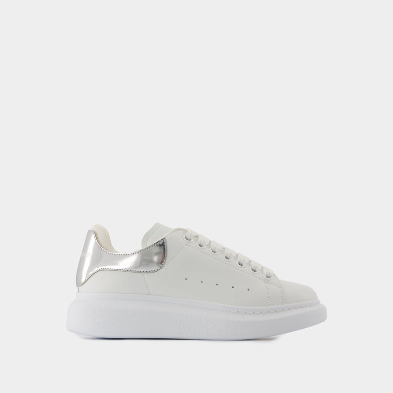 Oversized Sneakers - Alexander McQueen - Leather - White/Silver