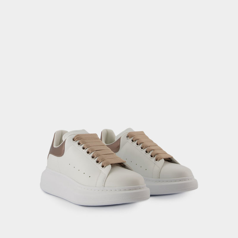 Oversized Sneakers - Alexander McQueen - Leather - White/Beige